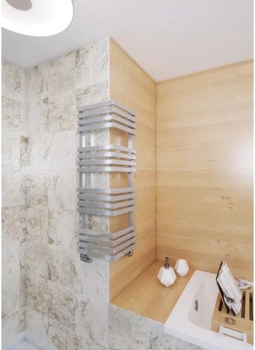 Terma Outcorner Vertical Flat Panel Towel Rail Terma Finish: Silver, Size: 100.5cm H x 30cm W x 9cm D  - Size: 1170cm H X 504cm W X 102cm D Terma Outcorner Vertical Flat Panel Towel Rail Terma Finish: Silver, Size: 100.5cm H x 30cm W x 9cm D  - Size: 1170cm H X 504cm W X 102cm D