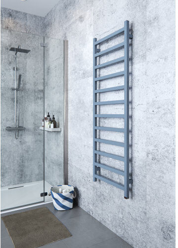 Terma Simple Vertical Straight Towel Rail Terma Finish: Blue, Size: 144cm H x 50cm W x 7.2cm D  - Size: Single (3') Terma Simple Vertical Straight Towel Rail Terma Finish: Blue, Size: 144cm H x 50cm W x 7.2cm D  - Size: Single (3')