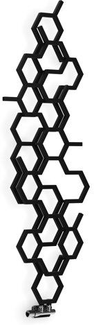 Terma Hex Vertical Designer Radiator Terma Radiator Colour: Black  - Size: 120cm H x 50cm W x 12.6cm D Terma Hex Vertical Designer Radiator Terma Radiator Colour: Black  - Size: 120cm H x 50cm W x 12.6cm D