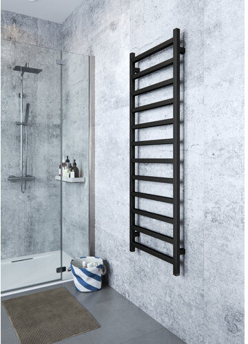 Terma Simple Vertical Straight Towel Rail Terma Finish: Black, Size: 144cm H x 50cm W x 7.2cm D  - Size: 202cm H X 240cm W X 58cm D Terma Simple Vertical Straight Towel Rail Terma Finish: Black, Size: 144cm H x 50cm W x 7.2cm D  - Size: 202cm H X 240cm W X 58cm D