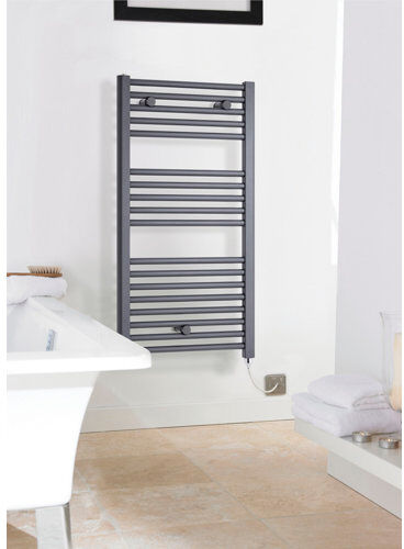 Nuie Vertical Electric Straight Towel Rail Nuie Size: 72cm H x 40cm W x 3cm D, Finish: Anthracite  - Size: 137.5cm H x 48cm W x 3cm D Nuie Vertical Electric Straight Towel Rail Nuie Size: 72cm H x 40cm W x 3cm D, Finish: Anthracite  - Size: 137.5cm H x 48cm W x 3cm D