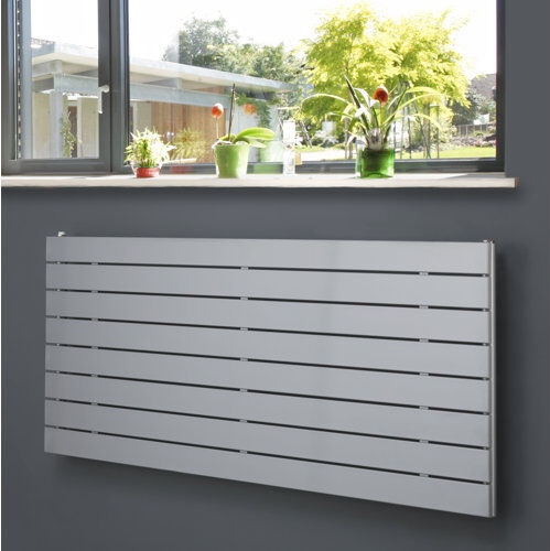 Belfry Heating Andrew Horizontal Flat Panel Radiator Belfry Heating Radiator Colour: Silver, Size: 67cm H x 180cm W x 7.1cm D  - Size: 150cm H x 44.5cm W x 8.6cm D Belfry Heating Andrew Horizontal Flat Panel Radiator Belfry Heating Radiator Colour: Silver, Size: 67cm H x 180cm W x 7.1cm D  - Size: 150cm H x 44.5cm W x 8.6cm D