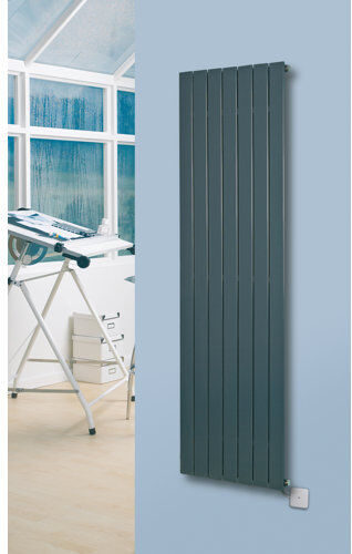 Belfry Heating Andrew Vertical Flat Panel Radiator Belfry Heating Radiator Colour: Anthracite, Size: 180cm H x 37cm W x 7.1cm D  - Size: 59.5cm H x 120cm W x 7.1cm D Belfry Heating Andrew Vertical Flat Panel Radiator Belfry Heating Radiator Colour: Anthracite, Size: 180cm H x 37cm W x 7.1cm D  - Size: 59.5cm H x 120cm W x 7.1cm D