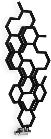 Terma Hex Vertical Designer Radiator Terma Radiator Colour: Black  - Size: 120cm H x 50cm W x 12.6cm D Terma Hex Vertical Designer Radiator Terma Radiator Colour: Black  - Size: 120cm H x 50cm W x 12.6cm D