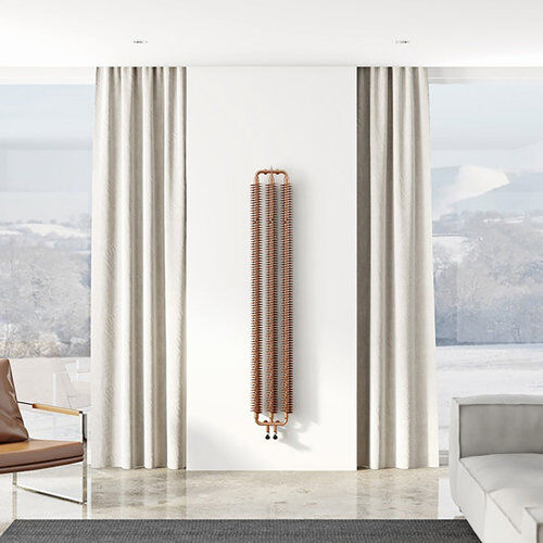 Terma Ribbon Vertical Designer Radiator Terma Radiator Colour: Copper  - Size: 154.5cm H x 30cm W x 9cm D Terma Ribbon Vertical Designer Radiator Terma Radiator Colour: Copper  - Size: 154.5cm H x 30cm W x 9cm D