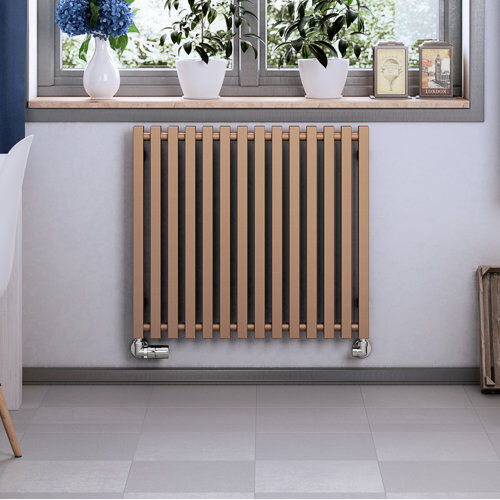 Terma Triga Horizontal Designer Radiator Terma Radiator Colour: Copper  - Size: 755cm H X 520cm W X 123cm D Terma Triga Horizontal Designer Radiator Terma Radiator Colour: Copper  - Size: 755cm H X 520cm W X 123cm D