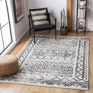 Mistana Canis Hooked Ivory/Black Area Rug white 90.0 W x 1.0 D cm