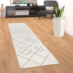 Mistana Hinesburg Modern Skandi Lozenge Power Loom White/Black Rug white 80.0 W x 0.5 D cm