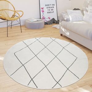 Mistana Melynda Scandi Lozenge Bright and Modern Power Loom White/Black Rug black/white 200.0 W x 0.5 D cm