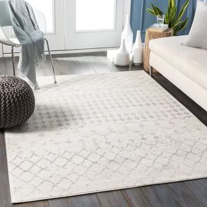 Mistana Geometric Power Loom Off-White, Light Gray, Medium Gray Rug gray/white 160.0 W x 0.8 D cm