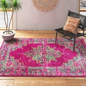 Mistana Adalwine Flatweave Fuchsia Rug pink 120.0 W x 0.9 D cm