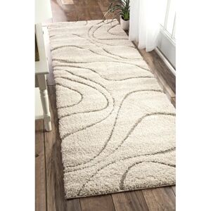 Mistana Helgeson Shaggy Cream/Taupe Rug white 81.0 W x 3.0 D cm