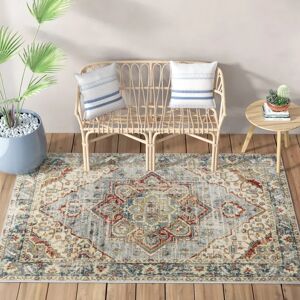 Mistana Beltz Beige/Blue/Red Rug red 160.0 W x 0.8 D cm