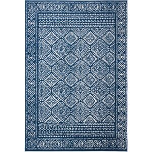 Mistana Gagny Looped/Hooked Navy/White Rug white 90.0 W x 1.0 D cm