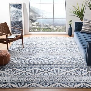 Mistana Thoren Looped/Hooked Ivory/Blue Rug white 120.0 W x 1.0 D cm