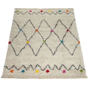 Mistana Tomita Shaggy Beige/Grey Rug gray/white 200.0 W x 3.5 D cm