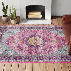 Mistana Goutam Darcia Power Loom Purple/Pink/Blue Rug white 244.0 W x 1.0 D cm