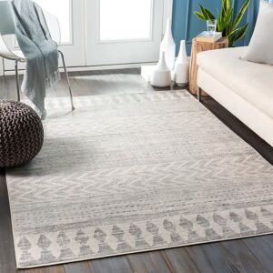 Mistana Grey/Off-White Rug black/gray/white 160.0 W x 0.91 D cm