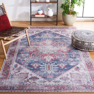 Marlow Home Co. Tucson Vintage Look Machine Washable Non-Slip Area Rug in Blue & Red Blue;Red Rectangle 183 x 274 cm