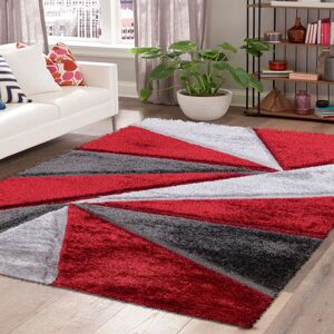 Ivy Bronx Large Shaggy Rug Soft Fluffy Area Rugs for Bedroom & Living Room – Modern Anti-Slip Washable Carpet Runner in Red Red Rectangle 200 x 290cm