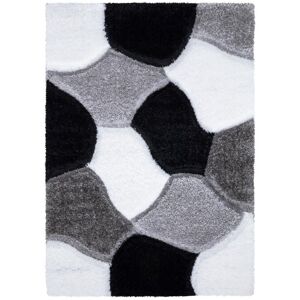 Ebern Designs Abelio Looped Black/Grey Indoor/Outdoor Rug Black/White Rectangle 80 x 150cm