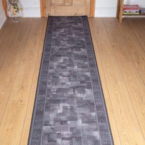 ClassicLiving Banner Looped/Hooked Graphite Hallway Runner Rug Graphite Runner 210cm x 100cm