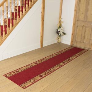 ClassicLiving Barberton Looped/Hooked Red Hallway Runner Rug Red;Red Runner 210cm x 100cm
