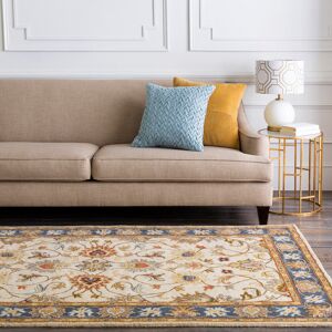 Livabliss Caesar Traditional Wool Hand Made Area Rug Brown;Yellow Rectangle 122 x 183 cm