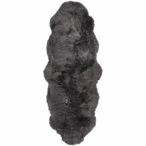 Warm & Comfy New Zealand Double Sheepskin Dark Grey Rug gray 60.0 W x 5.0 D cm