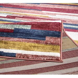 Natur Pur Onecre Power Loom Blue Indoor/Outdoor Rug Blue/Yellow/Pink/White Rectangle 200 x 290cm