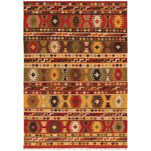 Bloomsbury Market Hadaway Geometric Hand Woven Flatweave Red Area Rug red/white 140.0 W cm