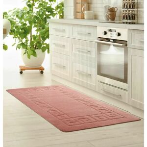 Canora Grey Nalesha NON SLIP ROCCO PLAIN RUGS LIVING ROOM BEDROOM HALLWAY RUG /MAT/ RUNNER Pink white 220.0 H x 60.0 W x 1.2 D cm