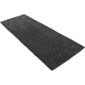 Carpetfine Handmade Wool Black Rug black/white 600.0 H x 80.0 W x 10.0 D cm