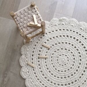 Fleur De Lis Living Hertfordshire Handmade White/Ecru Rug white 120.0 W x 2.0 D cm