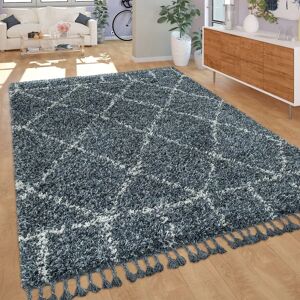 World Menagerie Fareham Shag Blue Rug blue 200.0 W x 5.0 D cm