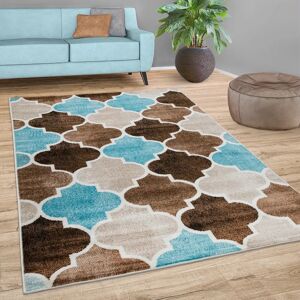 Rosalind Wheeler Rosati Moroccan Modern Power Loom Beige/Brown/Blue Rug blue 60.0 W x 0.5 D cm