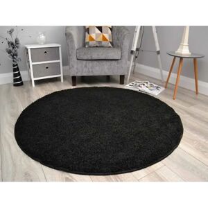 17 Stories Juwon Tufted Black Rug black 100.0 H x 100.0 W x 3.0 D cm