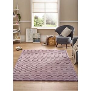 Origins Handmade 100% Wool Lilac Rug white 150.0 H x 80.0 W x 2.5 D cm