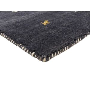 Carpetfine Handmade Wool Black Rug black/white 250.0 H x 10.0 D cm