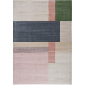 Ebern Designs Croxley Looped/Hooked Beige/Pink/Green Rug green/pink/white Rectangle 60cm x 90cm