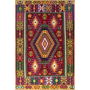 World Menagerie Lohmann Flatweave Cotton Red/Brown/Yellow Rug white 100.0 W x 1.35 D cm