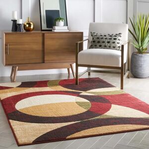 Well Woven Dulcet Bingo Modern Tufted Red/Beige Area Rug red/white 100.0 W x 1.0 D cm