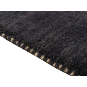 Carpetfine Handmade Wool Black Rug black/white 300.0 H x 300.0 W x 10.0 D cm