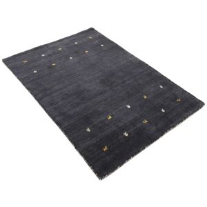 Carpetfine Handmade Wool Black Rug black/white 300.0 W x 10.0 D cm
