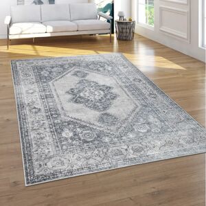 Fernleaf Meline Carpet Living Room Vintage Short Pile Oriental Pattern 3D Effect Grey Beige gray/white 100.0 H x 60.0 W x 0.9 D cm