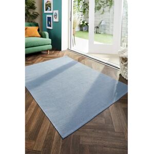 Hug Rug 100% Recycled Indoor/Outdoor Woven Denim Blue Rug white 150.0 H x 80.0 W x 0.5 D cm