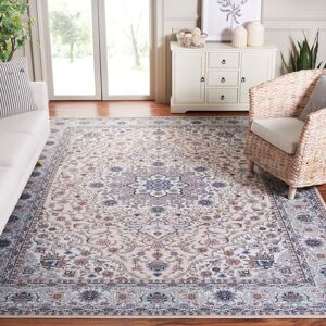 Astoria Grand Tucson Secret Garden Washable Non-Slip Area Rug in Beige & Light Blue Beige;Green Rectangle 244 x 305 cm