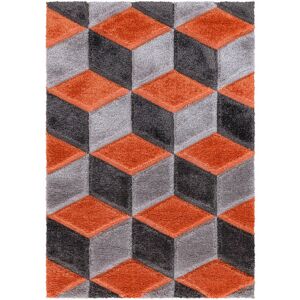 Corrigan Studio Shaggy Rug Orange Large Living Room Carpet & Extra Long Hallway Runner Modern Geometric Non Slip Bedroom Area Rug Orange Rectangle 200 x 290 cm
