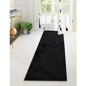 Ivy Bronx Luxury Soft Large Shaggy Rugs Modern Design Fluffy Rugs For Living Room Bedroom Small Floor Mats Black Rectangle 60 x 110cm