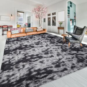 Fairmont Park Shaggy Area Rug TYE DYE GREY Runner 80 x 300 cm